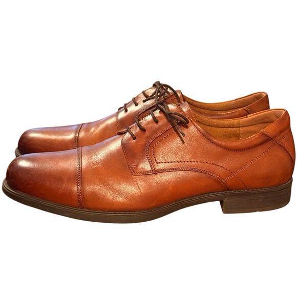Florsheim Comfortech Ortholite Midtown Cap Toe Oxford Brown Leather Shoes 13D
